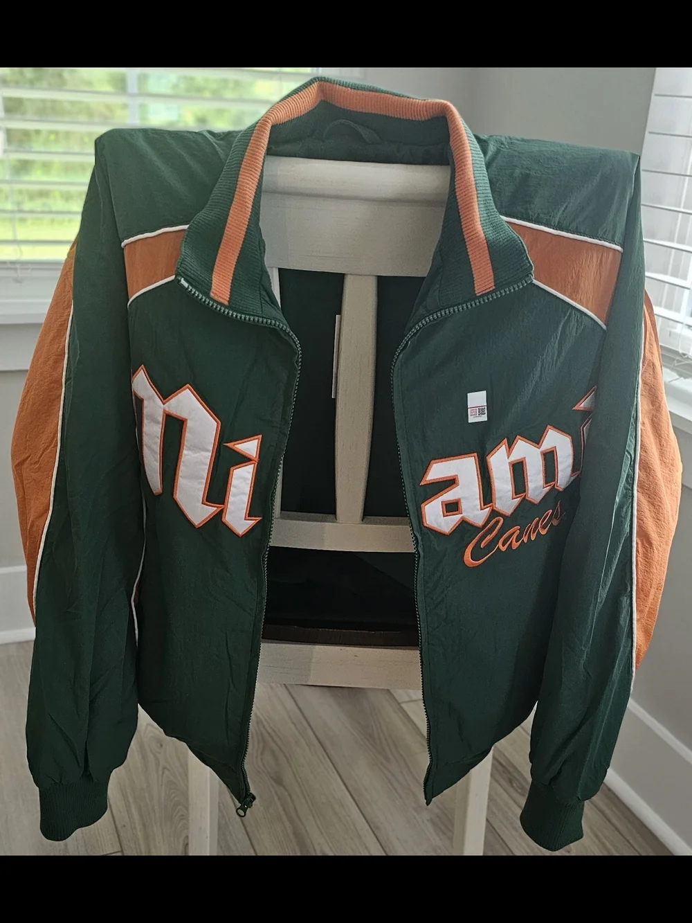 Hollister University of Miami Hurricanes Graphic Windbreaker Jacket Large